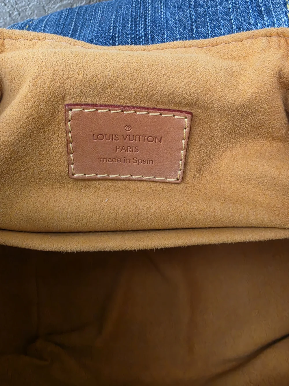 Louis Vuitton Blue Denim Mini Backpack with Vachetta Leather Trim